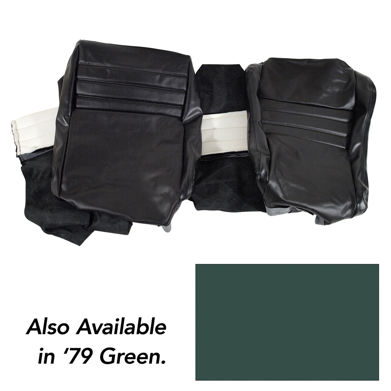 1979-1979 Corvette Leather Seat Covers Green Leather/Vinyl Original 2" Bolster-419914-Corvette-Store-Online