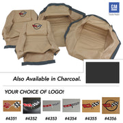 1982-1982 Corvette Embroidered OE Style Seat Covers - Charcoal Leather/Vinyl With 2" Bolster-419921E-Corvette-Store-Online