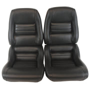 1982-1982 Corvette Leather Seat Covers Charcoal Leather/Vinyl Original 2" Bolster-419921-Corvette-Store-Online