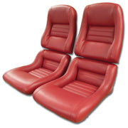 1979-1981 Corvette Leather Seat Covers Red Leather/Vinyl Original 2" Bolster-419924-Corvette-Store-Online