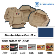 1982-1982 Corvette Embroidered OE Style Seat Covers - Dk Blue Leather/Vinyl With 2" Bolster-419946E-Corvette-Store-Online