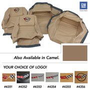 1981-1982 Corvette Embroidered OE Style Seat Covers - Camel Leather/Vinyl With 2" Bolster-419958E-Corvette-Store-Online