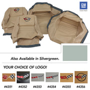 1982-1982 Corvette Embroidered OE Style Seat Covers - Silvergreen Leather/Vinyl With 2" Bolster-419959E-Corvette-Store-Online