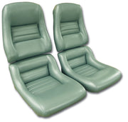 1982-1982 Corvette Leather Seat Covers Silvergreen Leather/Vinyl Original 2" Bolster-419959-Corvette-Store-Online
