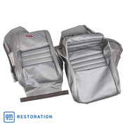 1978-1978 Corvette Embroidered OE Style Seat Covers - Slvr Pc Leather/Vinyl With 2" Bolster-419962E-Corvette-Store-Online