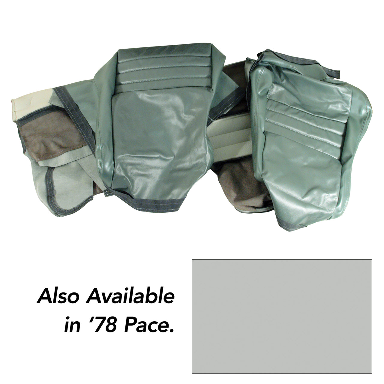 1978-1978 Corvette Leather Seat Covers Silver Pace Leathr/Vinyl Original 2" Bolster-419962-Corvette-Store-Online