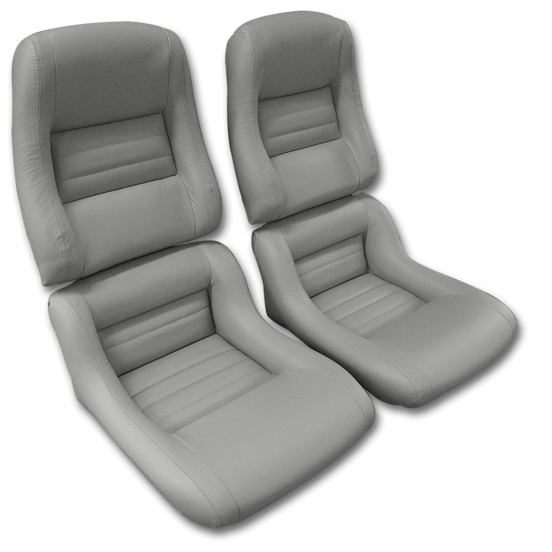 1982-1982 Corvette Leather Seat Covers Gray Leather/Vinyl Original 2" Bolster-419968-Corvette-Store-Online