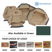 1979-1979 Corvette Embroidered 100% Leather Seat Covers - Green With 2" Bolster-420014E-Corvette-Store-Online