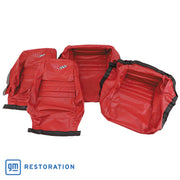 1979-1981 Corvette Embroidered 100% Leather Seat Covers - Red With 2" Bolster-420024E-Corvette-Store-Online