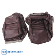 1980-1980 Corvette Embroidered 100% Leather Seat Covers - Claret With 2" Bolster-420036E-Corvette-Store-Online