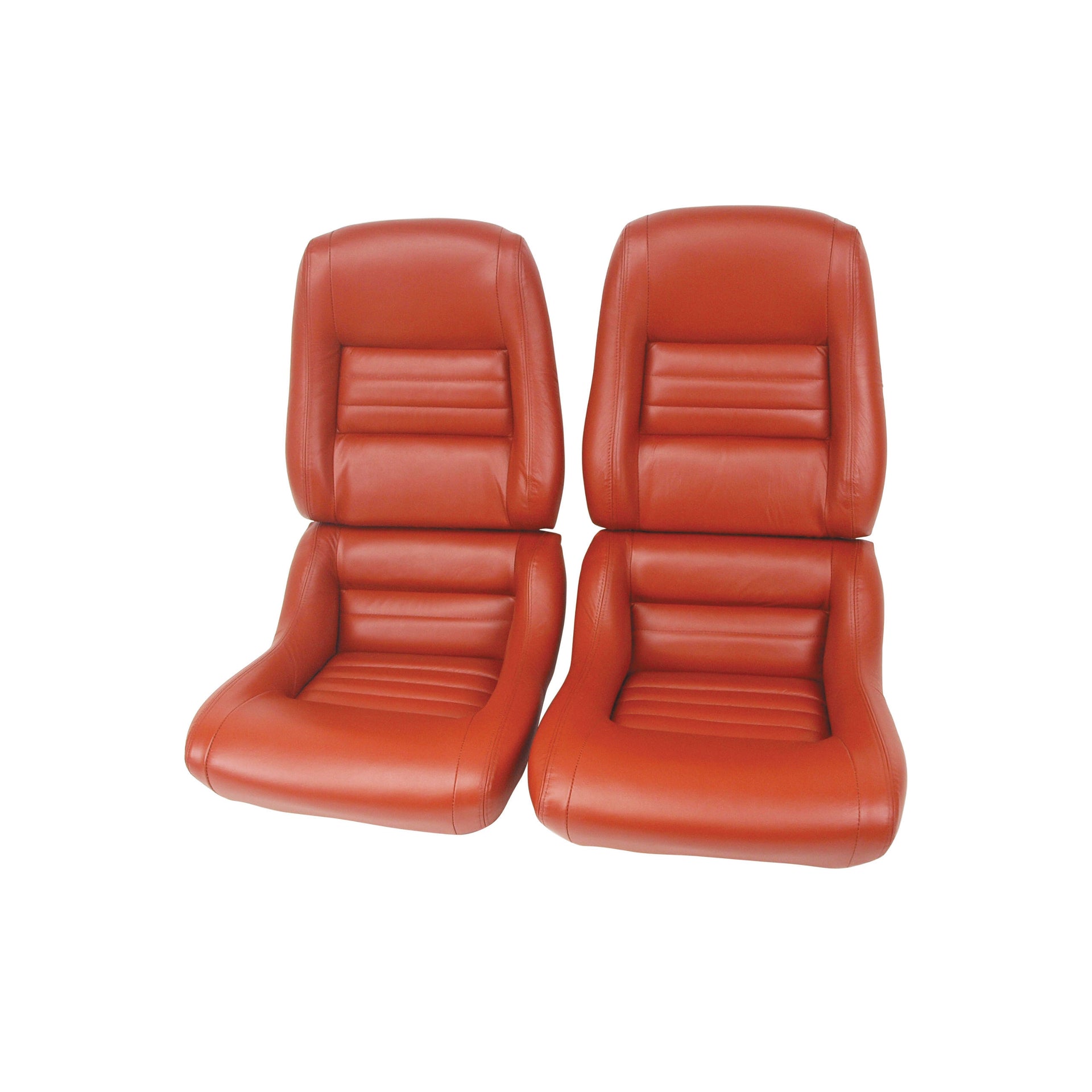 1981-1981 Corvette Leather Seat Covers Cinnabar 100%-Leather 2" Bolster-420039-Corvette-Store-Online