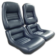 1982-1982 Corvette Leather Seat Covers Dark Blue 100%-Leather 2" Bolster-420046-Corvette-Store-Online