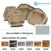 1982-1982 Corvette Embroidered 100% Leather Seat Covers - Silvergreen With 2" Bolster-420059E-Corvette-Store-Online