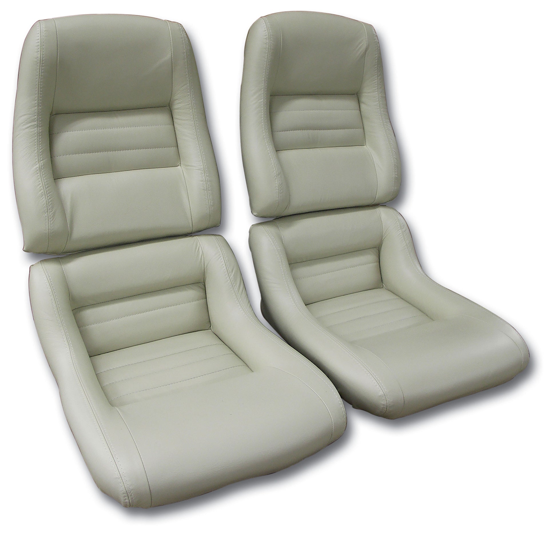 1979-1980 Corvette Leather Seat Covers Oyster 100%-Leather 2" Bolster-420066-Corvette-Store-Online