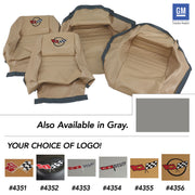 1982-1982 Corvette Embroidered 100% Leather Seat Covers - Gray With 2" Bolster-420068E-Corvette-Store-Online