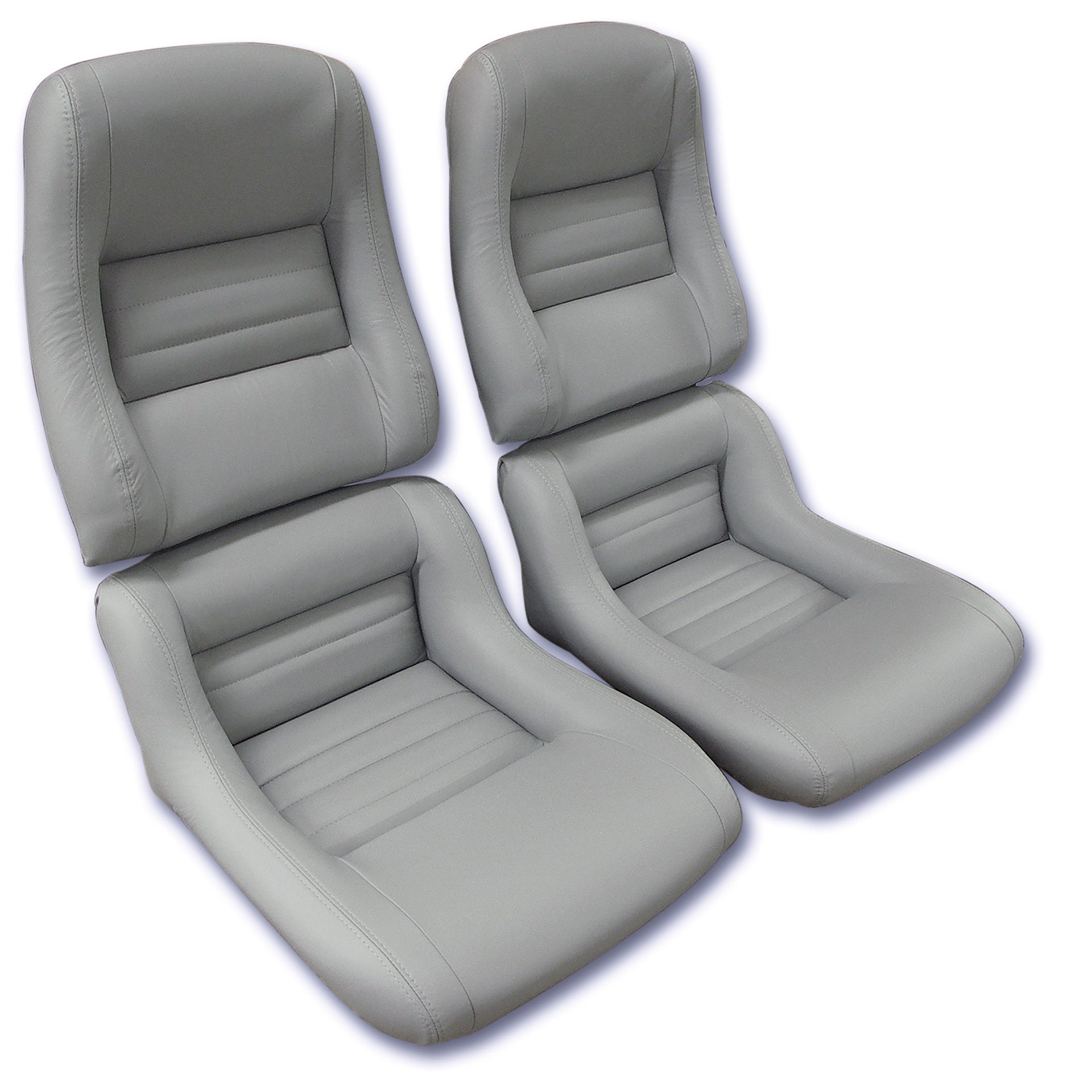 1982-1982 Corvette Leather Seat Covers Gray 100%-Leather 2" Bolster-420068-Corvette-Store-Online