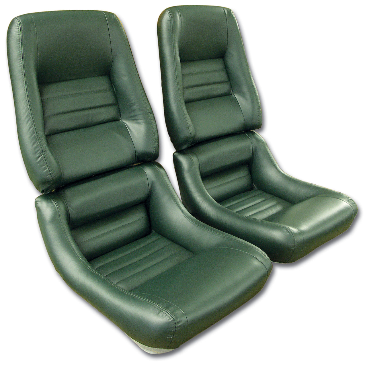 1979-1979 Corvette Leather Seat Covers Green Leather/Vinyl Original 4" Bolster-420114-Corvette-Store-Online