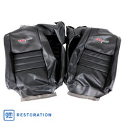 1979-1981 Corvette Embroidered OE Style Seat Covers - Black Leather/Vinyl With 4" Bolster-420120E-Corvette-Store-Online