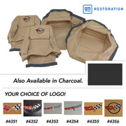 1982-1982 Corvette Embroidered OE Style Seat Covers - Charcoal Leather/Vinyl With 4" Bolster-420121E-Corvette-Store-Online