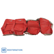 1979-1981 Corvette Embroidered OE Style Seat Covers - Red Leather/Vinyl With 4" Bolster-420124E-Corvette-Store-Online