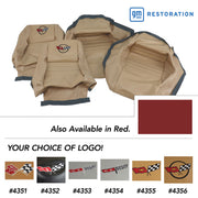 1982-1982 Corvette Embroidered OE Style Seat Covers - Red Leather/Vinyl With 4" Bolster-420126E-Corvette-Store-Online
