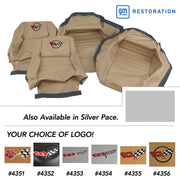1978-1978 Corvette Embroidered OE Style Seat Covers - Slvr Pc Leather/Vinyl With 4" Bolster-420162E-Corvette-Store-Online