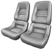1978-1978 Corvette Leather Seat Covers Silver Pace Leathr/Vinyl Original 4" Bolster-420162-Corvette-Store-Online