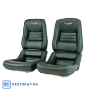 1979-1979 Corvette Embroidered 100% Leather Seat Covers - Green With 4" Bolster-420214E-Corvette-Store-Online