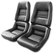 1979-1981 Corvette Leather Seat Covers Black 100%-Leather 4" Bolster-420220-Corvette-Store-Online