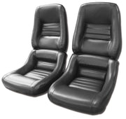 1982-1982 Corvette Leather Seat Covers Charcoal 100%-Leather 4" Bolster-420221-Corvette-Store-Online