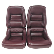 1980-1980 Corvette Leather Seat Covers Claret 100%-Leather 4" Bolster-420236-Corvette-Store-Online