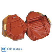 1981-1981 Corvette Embroidered 100% Leather Seat Covers - Cinnabar With 4" Bolster-420239E-Corvette-Store-Online