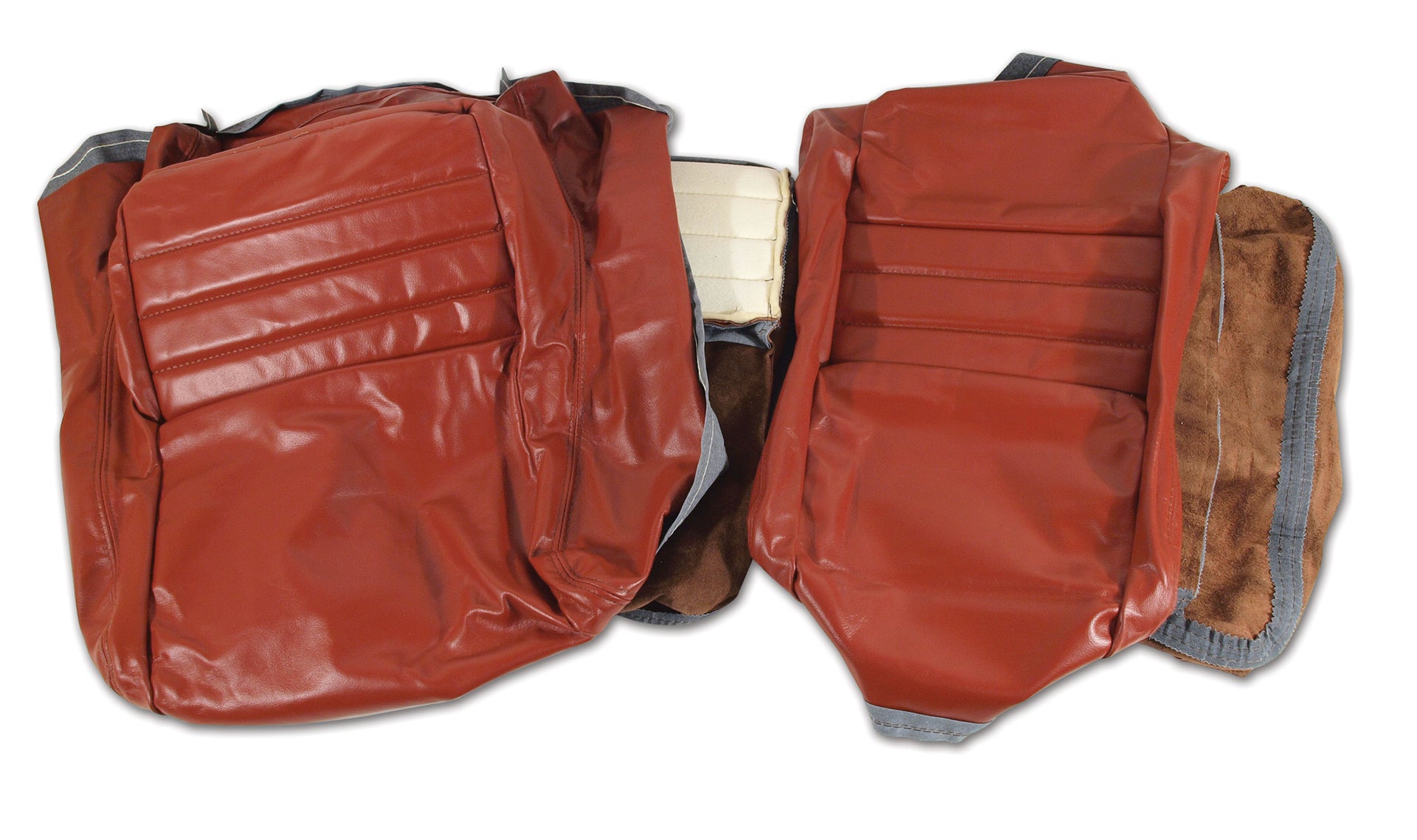 1981-1981 Corvette Leather Seat Covers Cinnabar 100%-Leather 4" Bolster-420239-Corvette-Store-Online