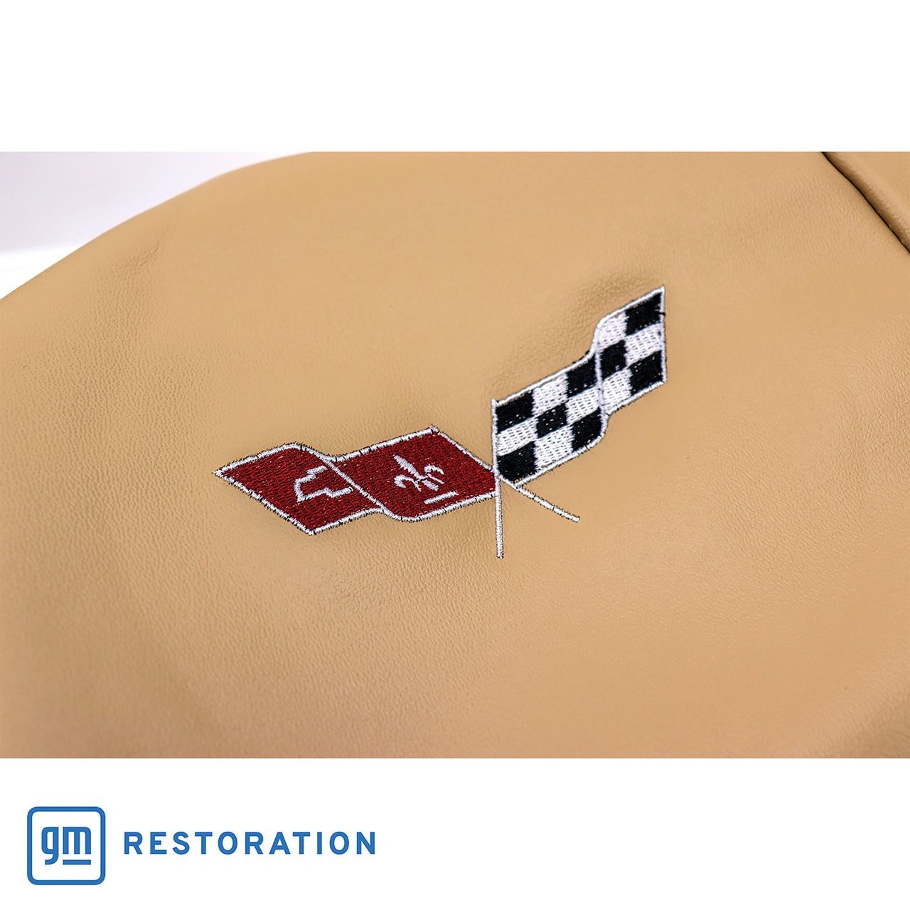 1979-1980 Corvette Embroidered 100% Leather Seat Covers - Doeskin With 4" Bolster-420250E-Corvette-Store-Online