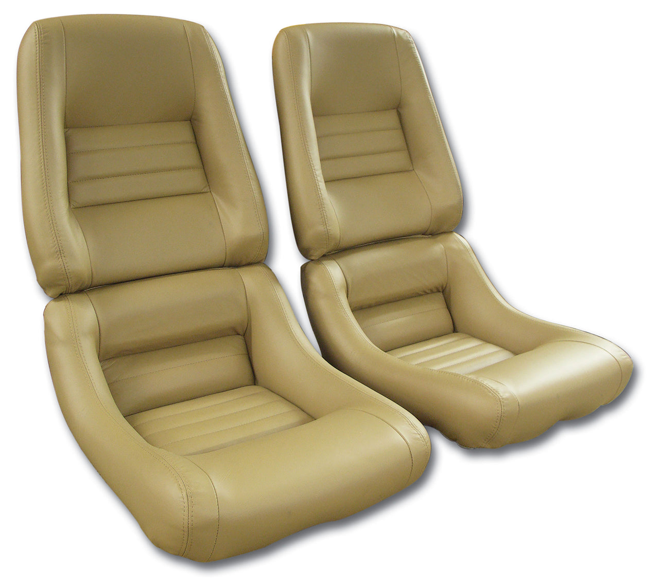 1981-1982 Corvette Leather Seat Covers Camel 100%-Leather 4" Bolster-420258-Corvette-Store-Online