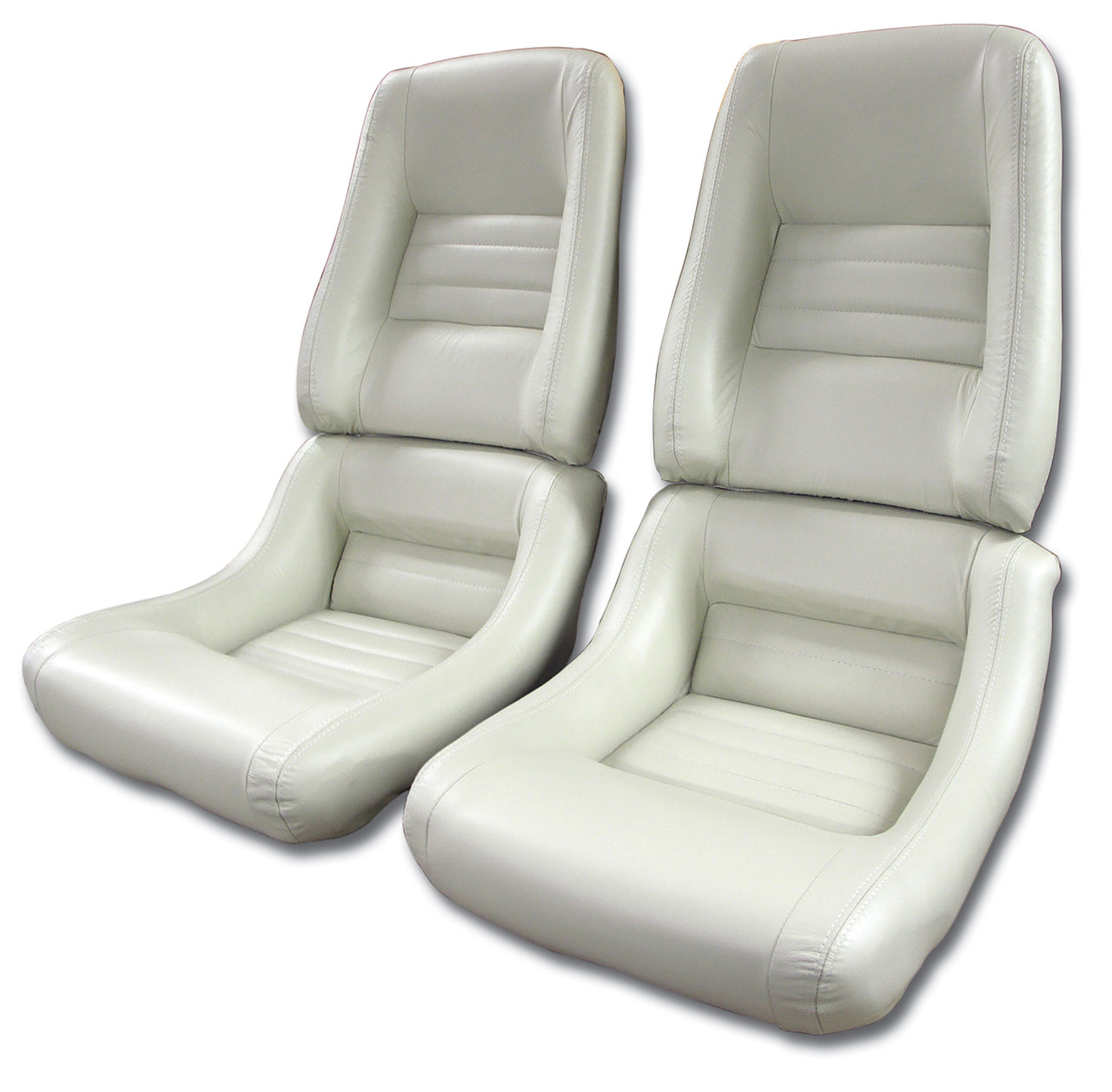 1979-1980 Corvette Leather Seat Covers Oyster 100%-Leather 4" Bolster-420266-Corvette-Store-Online
