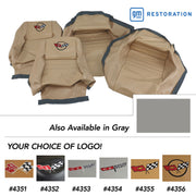 1982-1982 Corvette Embroidered 100% Leather Seat Covers - Gray With 4" Bolster-420268E-Corvette-Store-Online