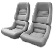 1982-1982 Corvette Leather Seat Covers Gray 100%-Leather 4" Bolster-420268-Corvette-Store-Online