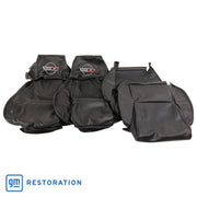 1984-1987 Corvette OE Style Embroidered Standard Leather Seat Covers W/OE Perf Inserts - Graphite-420322E-Corvette-Store-Online