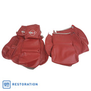 1984-1985 Corvette OE Style Embroidered Standard Leather Seat Covers W/OE Perf Inserts - Red-420327E-Corvette-Store-Online