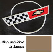 1984-1987 Corvette OE Style Embroidered Standard Leather Seat Covers W/OE Perf Inserts - Saddle-420372E-Corvette-Store-Online
