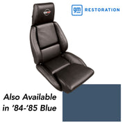 1986-1988 Corvette OE Style Embroidered Standard Leather Seat Covers W/OE Perf Inserts - Blue-420374E-Corvette-Store-Online