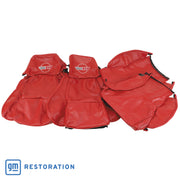 1986-1988 Corvette OE Style Embroidered Standard Leather Seat Covers W/OE Perf Inserts - Red-420375E-Corvette-Store-Online