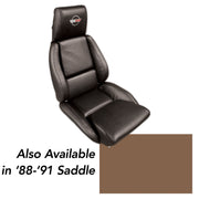 1989-1991 Corvette OE Style Embroidered Standard Leather Seat Covers - Saddle-420478E-Corvette-Store-Online