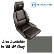 1989-1989 Corvette OE Style Embroidered Standard Leather Seat Covers - Gray-420479E-Corvette-Store-Online
