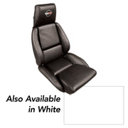 1992-1992 Corvette OE Style Embroidered Standard Leather Seat Covers - White-420483E-Corvette-Store-Online