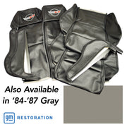 1984-1987 Corvette OE Style Embroidered Sport Leather Seat Covers - Gray-420569E-Corvette-Store-Online