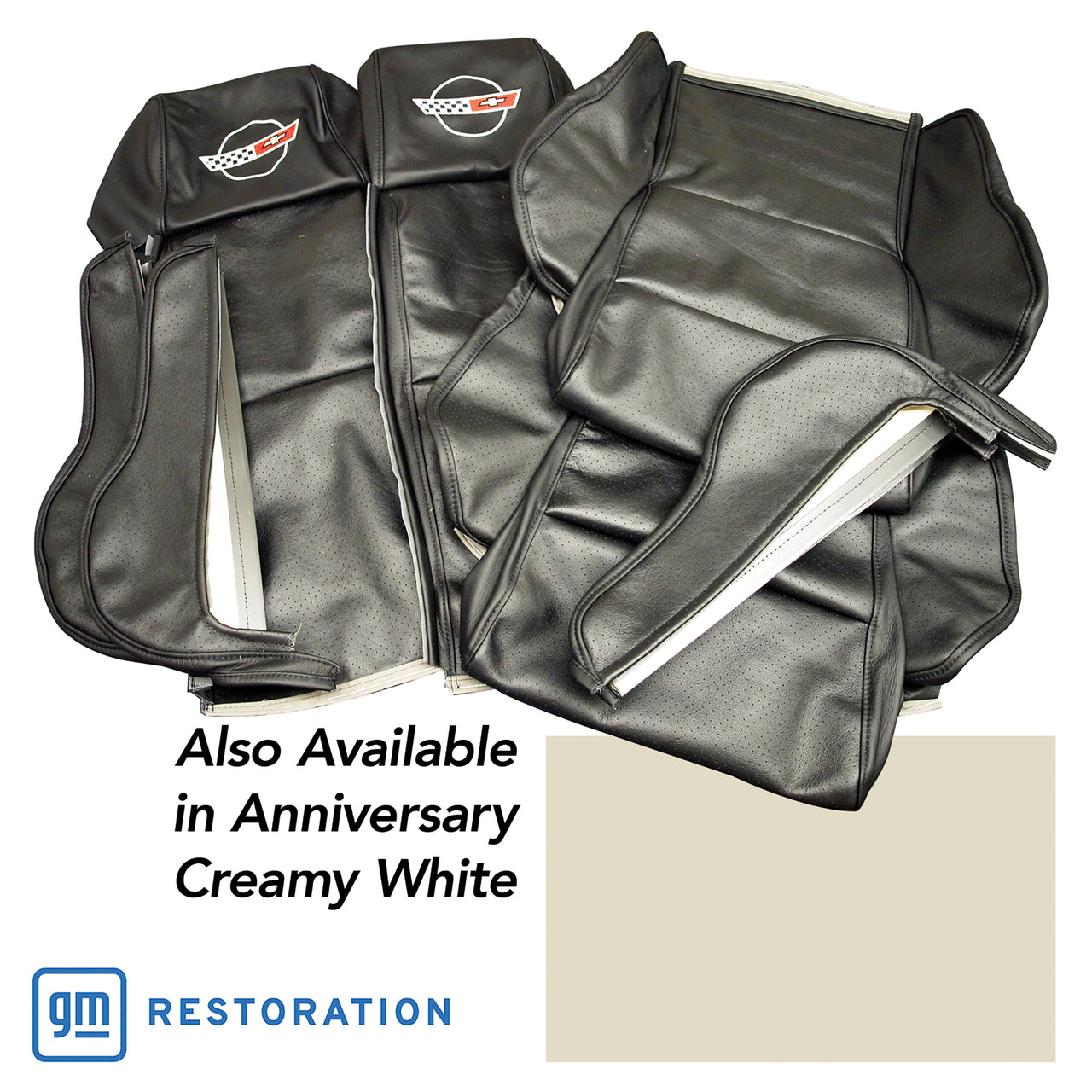 1988-1988 Corvette OE Style Embroidered Sport Leather Seat Covers - 35th Anniversary-420577E-Corvette-Store-Online
