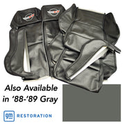 1988-1988 Corvette OE Style Embroidered Sport Leather Seat Covers - Gray-420579E-Corvette-Store-Online