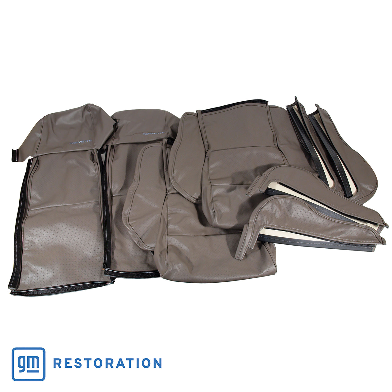 1988-1988 Corvette Leather Seat Covers Gray Sport-420579-Corvette-Store-Online